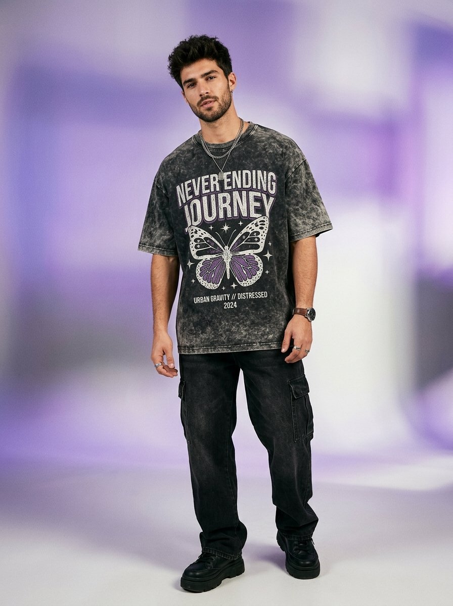Never Ending Journey Acid Wash Tee